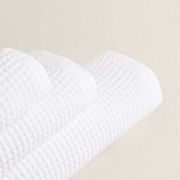 Хлопковое банное полотенце вафельной вязки