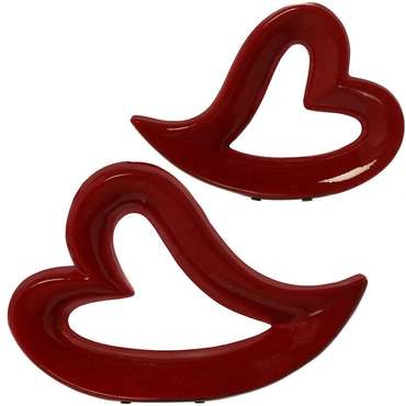Декоративная фигура Heart Красный Керамика 2 штук (2 Предметы)