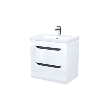 Тумба подвесная с умывальником Ray 60 белого цвета