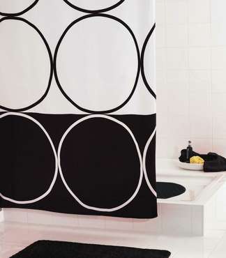 Штора для ванных комнат Circle черный
