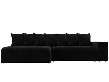 Угловой диван-кровать Кёльн черного цвета левый угол