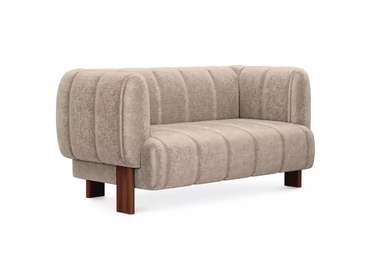 Диван Cassis М бежевого цвета с коричневыми ножками  