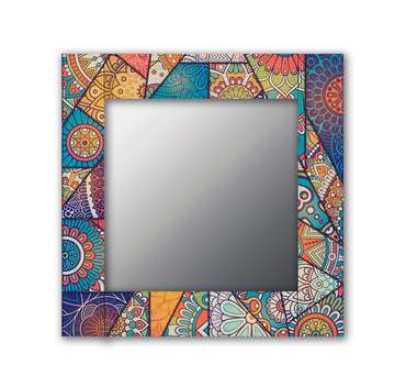 Настенное зеркало Калейдоскоп 50х65 голубого цвета