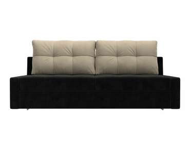 Прямой диван-кровать Мартин черно-бежевого цвета