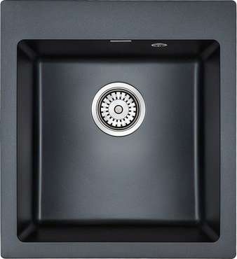 Кухонная мойка прямоугольная Paulmark Zemar 46х51 см цвета черный металлик