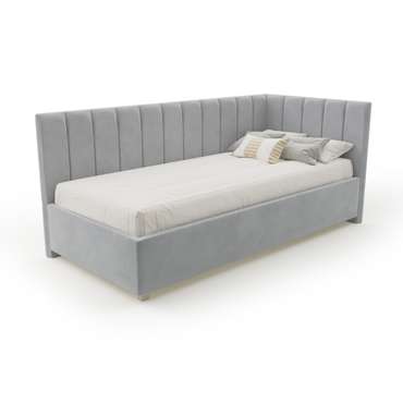 Кровать Помпиду 90х200 серого цвета без подъемного механизма