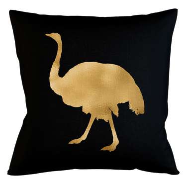 Интерьерная подушка Золотой страус 45х45