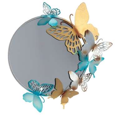 Зеркало настенное Бабочки голубого цвета