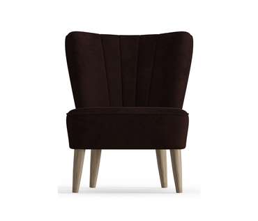 Кресло Пальмира в обивке из велюра темно-коричневого цвета