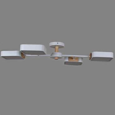 Люстра на штанге 03363-0.3-04 WH+WOOD (акрил, цвет белый)