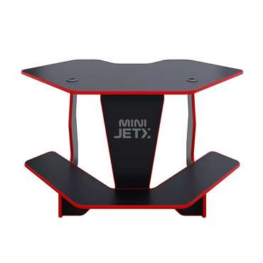 Игровой угловой компьютерный cтол Jetx mini черно-красного цвета
