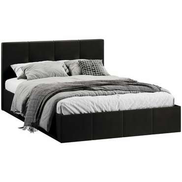 Кровать с мягкой обивкой Лора 140х200 темно-серого цвета с подъемным механизмом