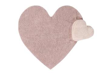 Ковер Сердце с подушкой 160х180 розового цвета
