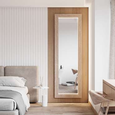 Настенное зеркало Хель 75х210 в раме из массива дуба