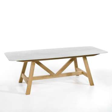 Стол обеденный из мрамора Buondi дизайн Э Галлины белого цвета