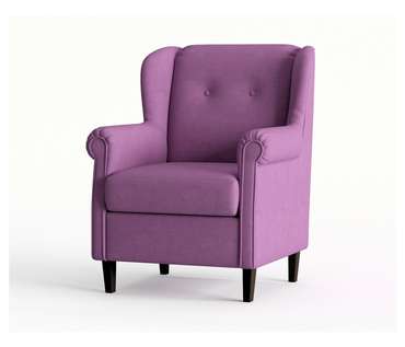 Кресло из велюра Леон сиреневого цвета