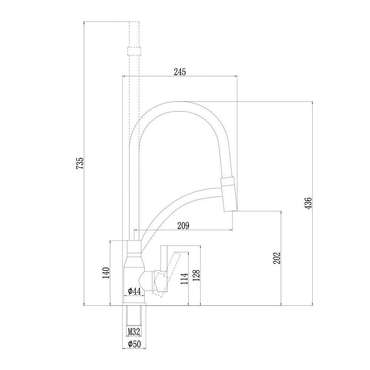 Смеситель для кухни Fmark FS8244-Y, бежевый
