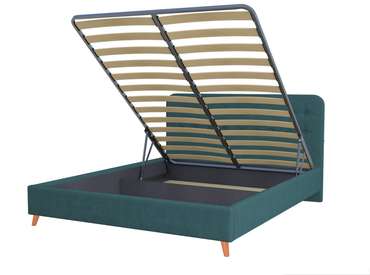 Кровать Kipso 180х200 темно-зеленого цвета с подъемным механизмом
