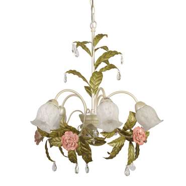 Подвесная люстра L.6502-5CREAM (стекло, цвет кремовый)
