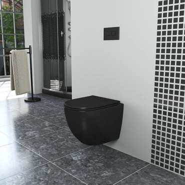 Унитаз подвесной Damp;K Matrix черный, безободковый, с микролифтом
