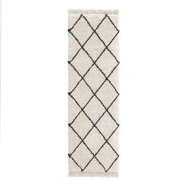 Ковер для коридора в берберском стиле Jiraya 80х300 белого цвета