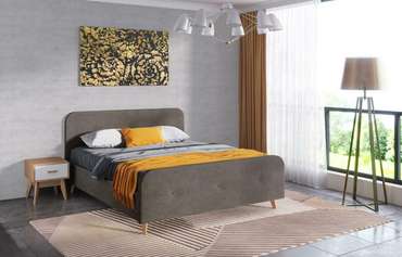 Кровать Сиерра 140х200 серого цвета без подъемного механизма