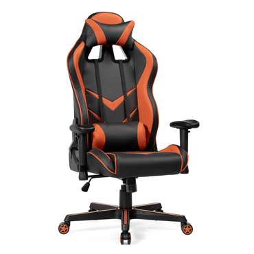 Компьютерное кресло Racer черно-оранжевого цвета