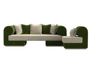 Набор мягкой мебели Кипр 2 бежево-зеленого цвета
