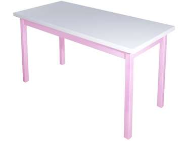 Стол обеденный Классика 140х60 бело-розового цвета