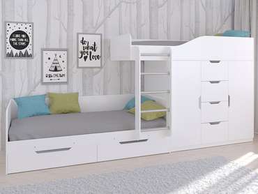 Двухъярусная кровать Астра 6 80х190 белого цвета 