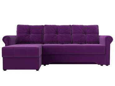 Угловой диван-кровать Леон фиолетового цвета левый угол