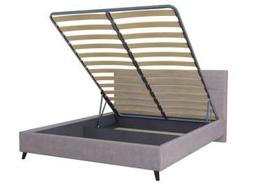 Кровать Briva 120х200 в обивке из велюра серого цвета с подъемным механизмом