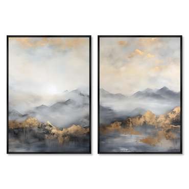 Набор из двух репродукций картин Landscape collection, Mountain peaks, 2024г.