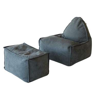 Кресло Манхеттен с пуфом серого цвета