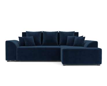 Угловой диван-кровать Каскад темно-синего цвета правый угол