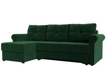 Угловой диван-кровать Леон зеленого цвета левый угол