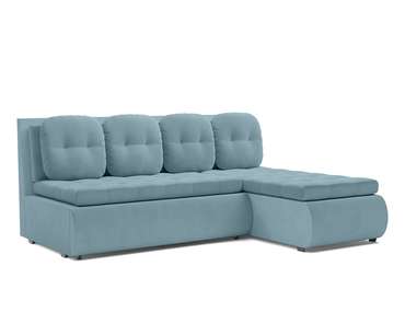 Угловой диван-кровать Кормак голубого цвета