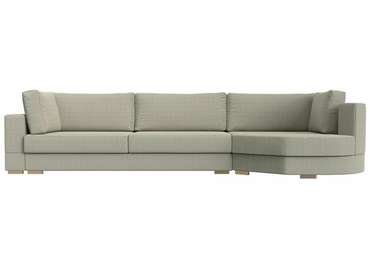 Угловой диван-кровать Лига 026 серо-бежевого цвета правый угол