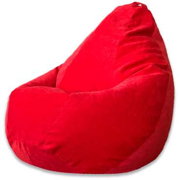 Кресло-мешок Груша в обивке из микровельвета красного цвета 