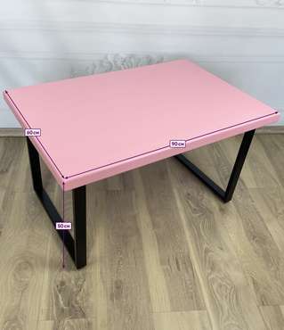 Стол журнальный Loft 90х60 со столешницей розового цвета