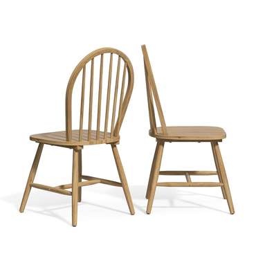 Комплект из двух стульев с решетчатой спинкой Windsor бежевого цвета