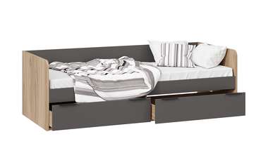 Кровать Порто 80х200 серого цвета без подъемного механизма