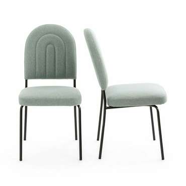 Комплект из двух стульев из текстурной ткани Rainbow зеленого цвета