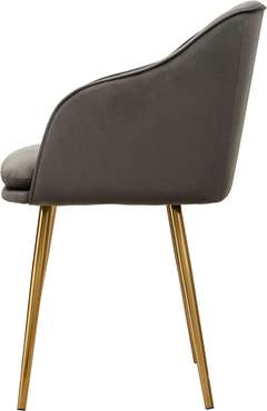 Кресло в обивке из велюра коричнево-серого цвета