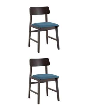 Набор из двух стульев Oden сине-коричневого цвета