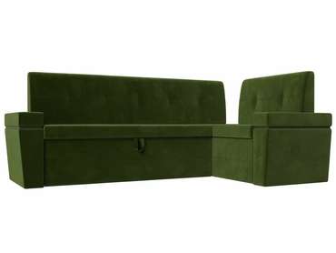 Угловой диван-кровать Деметра зеленого цвета правый угол