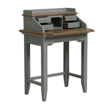 Стол-бюро из массива состаренной белой сосны Директория серого цвета