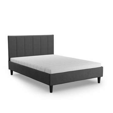 Кровать Джейн 140x200 темно-серого цвета без подъемного механизма