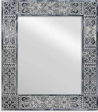 Настенное зеркало Balian Black 70x82 в раме из массива сосны