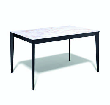 Раздвижной обеденный стол KR1400 бело-черного цвета